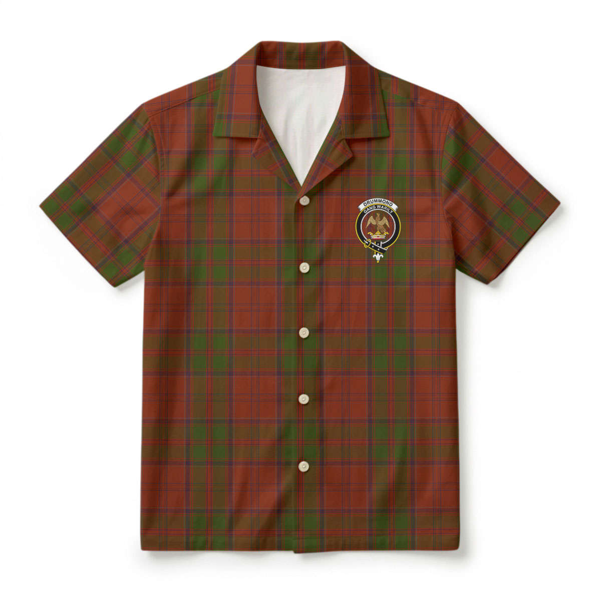 Drummond Clan Tartan Crest Hawaiian Shirt