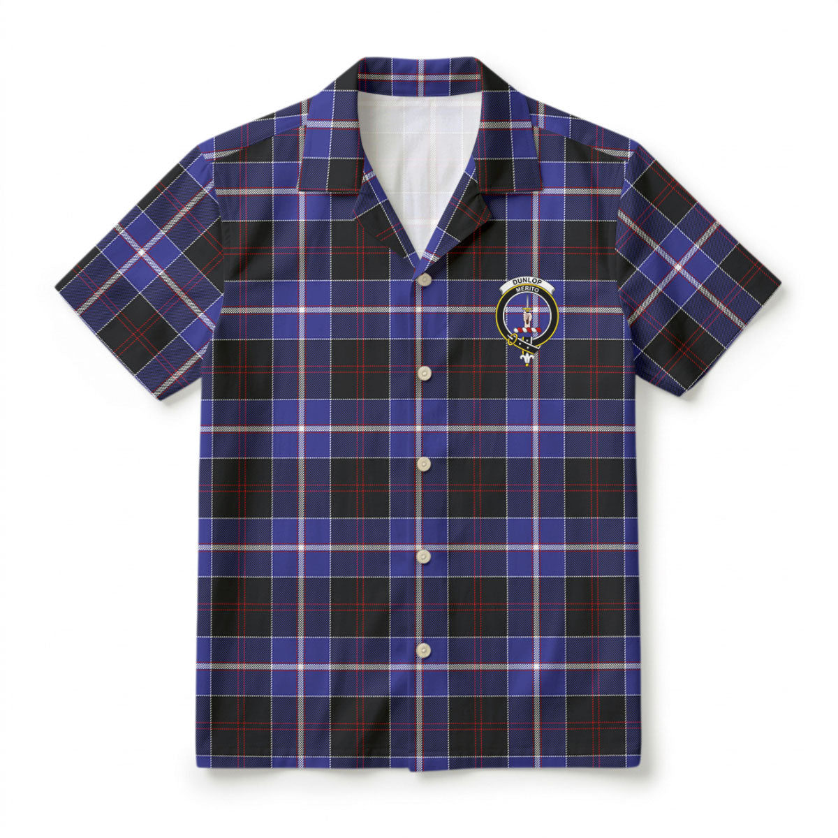 Dunlop Modern Tartan Crest Hawaiian Shirt
