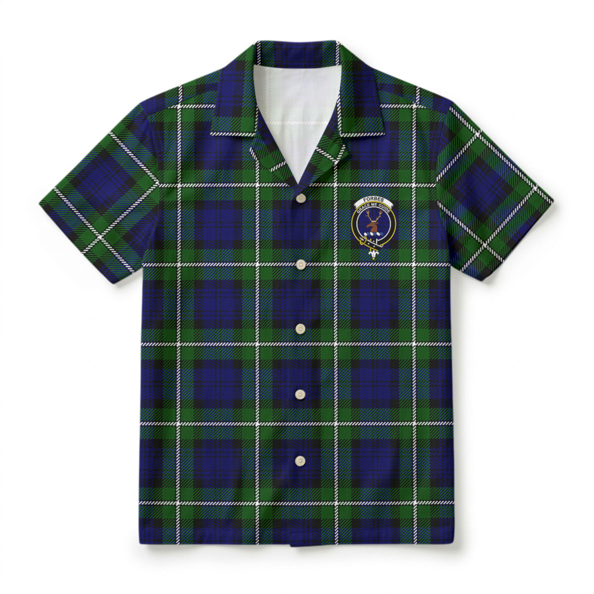 Forbes Modern Tartan Crest Hawaiian Shirt