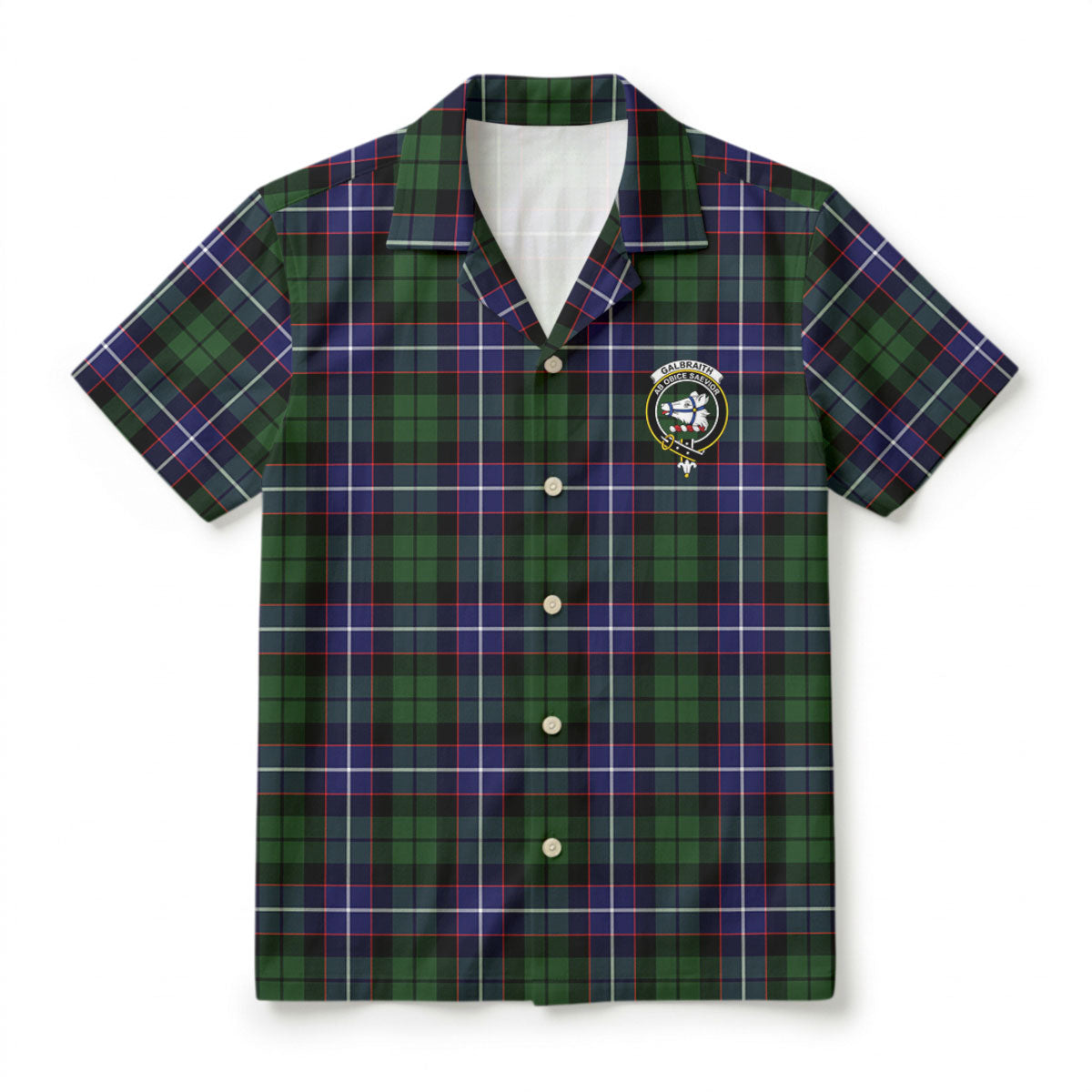 Galbraith Modern Tartan Crest Hawaiian Shirt