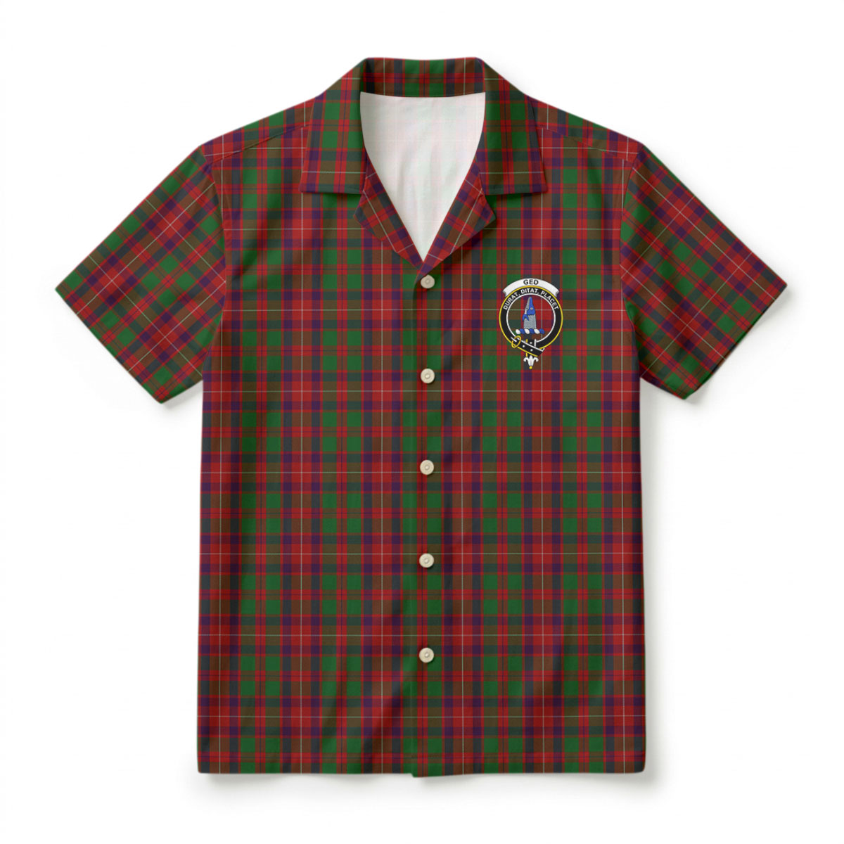 Ged Tartan Crest Hawaiian Shirt