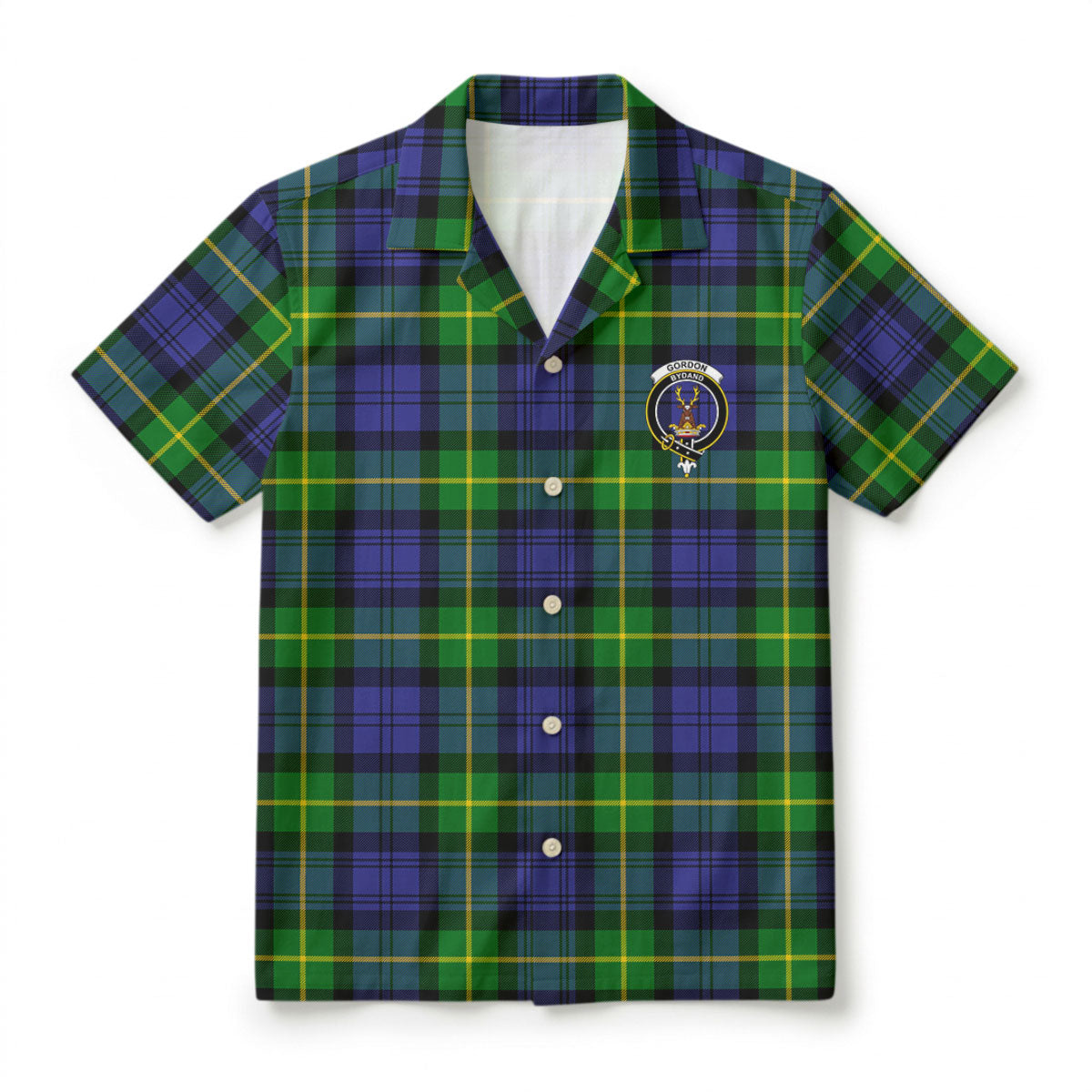 Gordon Modern Tartan Crest Hawaiian Shirt