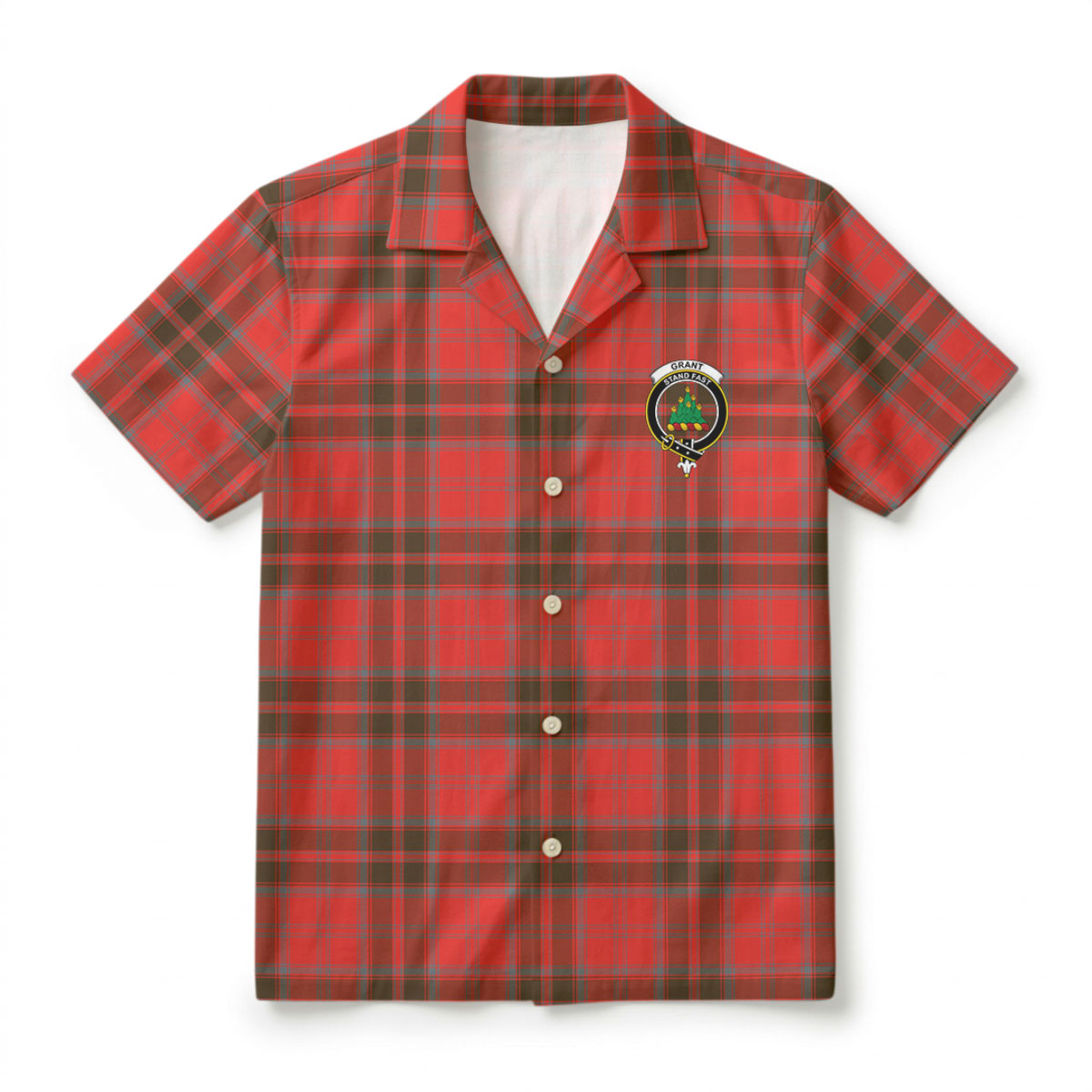 Grant Weathered  Tartan Crest Hawaiian Shirt