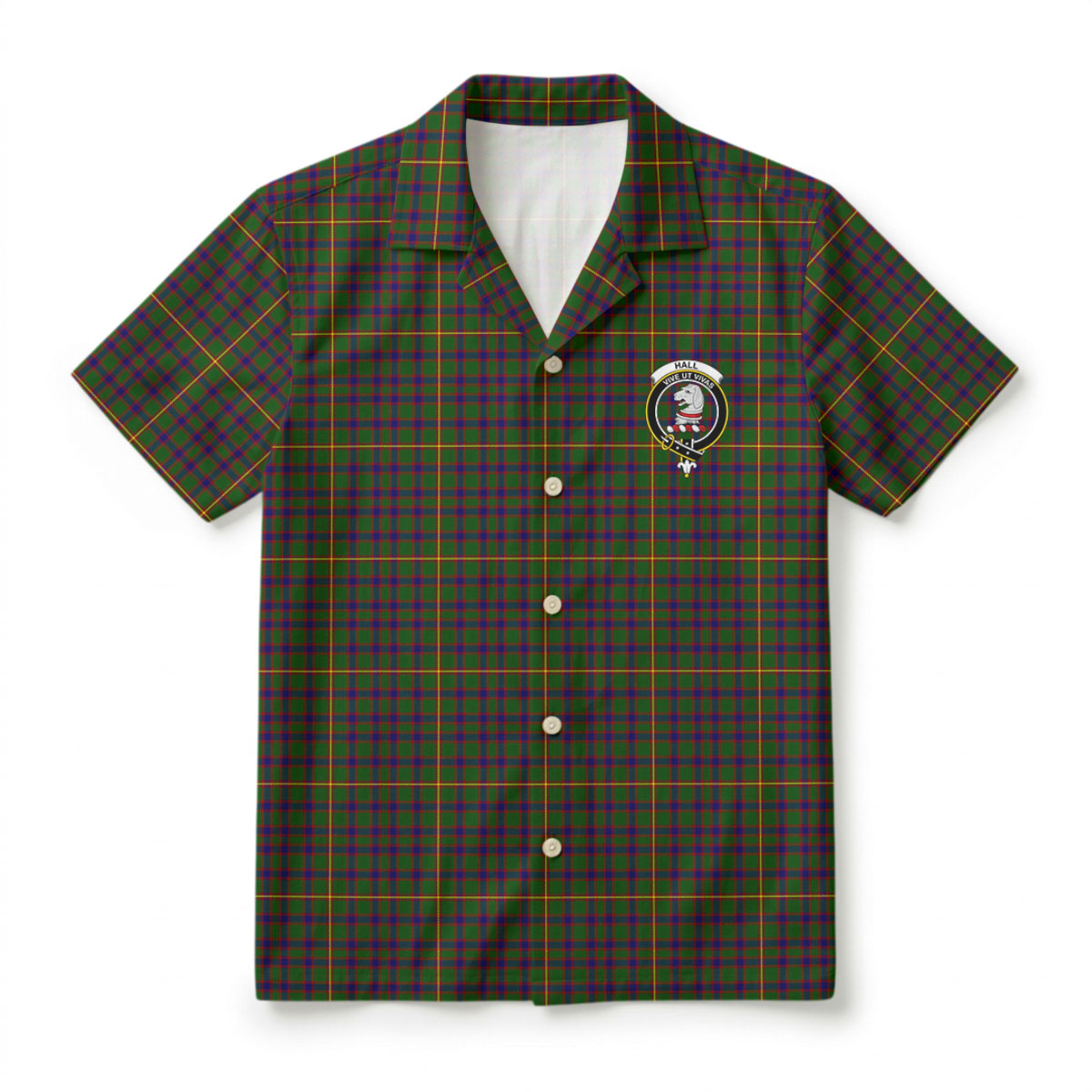 Hall Tartan Crest Hawaiian Shirt