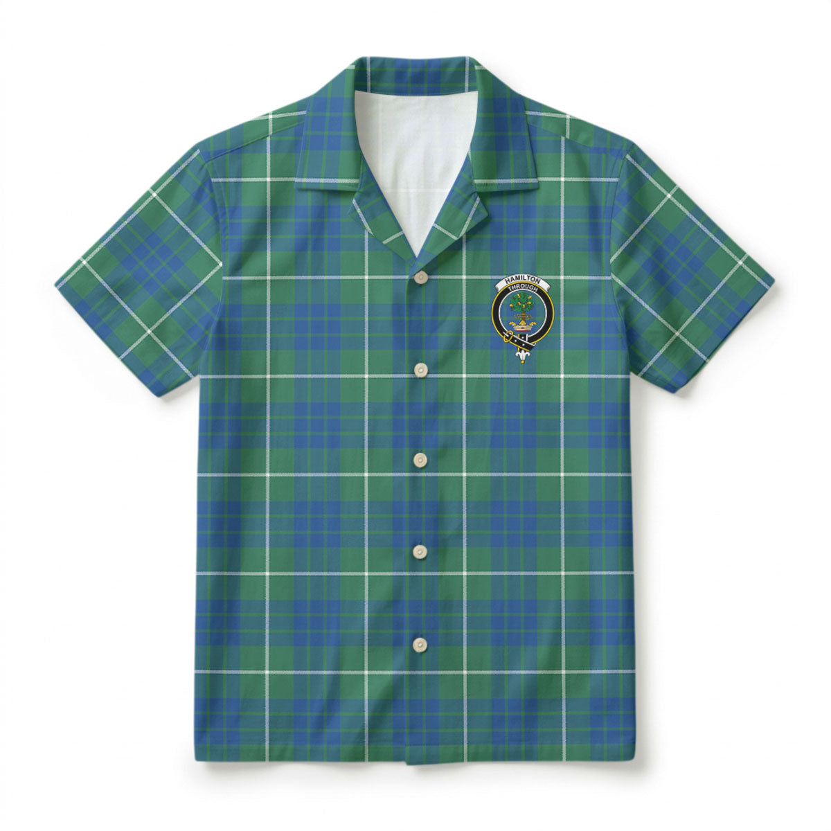 Hamilton Hunting Ancient Tartan Crest Hawaiian Shirt