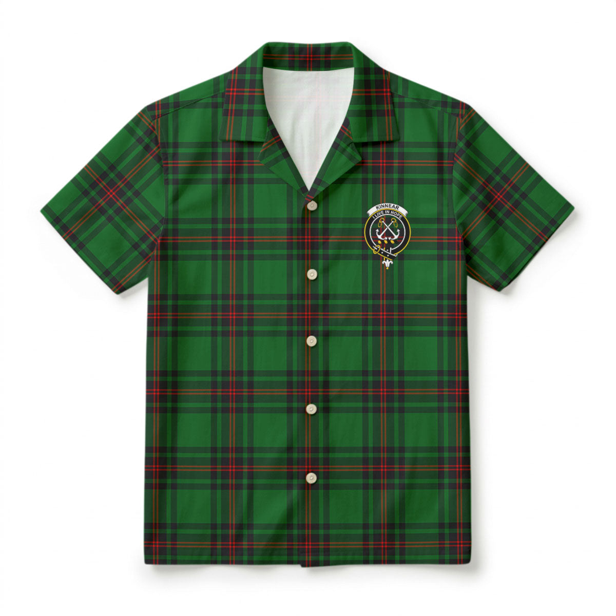 Kinnear Tartan Crest Hawaiian Shirt