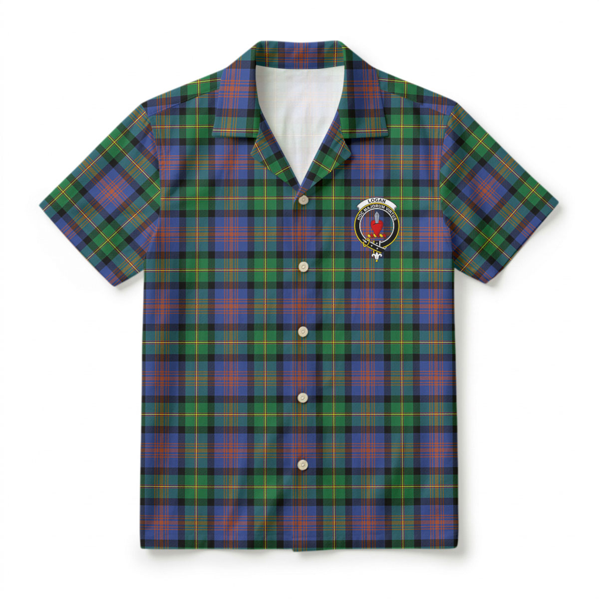 Logan Ancient Tartan Crest Hawaiian Shirt
