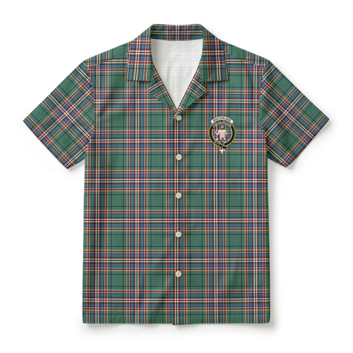 MacFarlane Hunting Ancient Tartan Crest Hawaiian Shirt