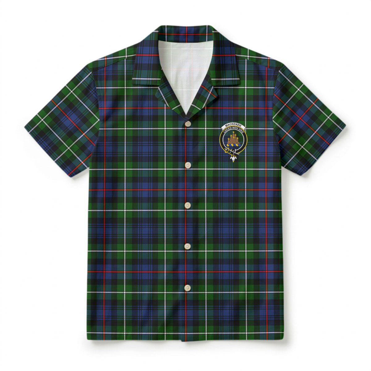 MacKenzie Modern Tartan Crest Hawaiian Shirt