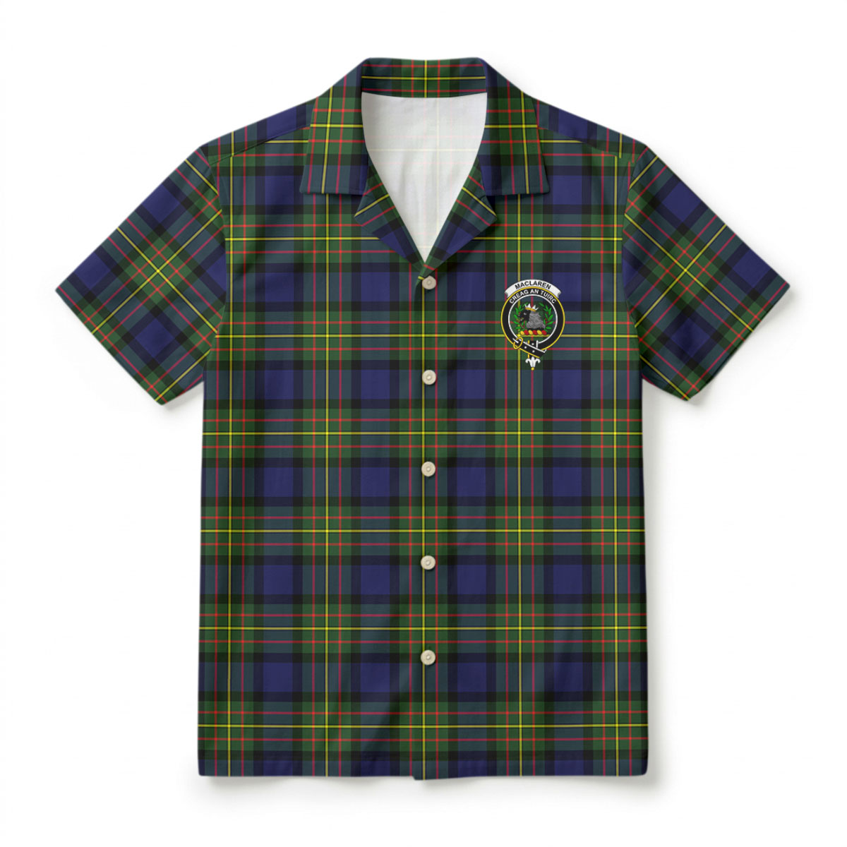 MacLaren Modern Tartan Crest Hawaiian Shirt