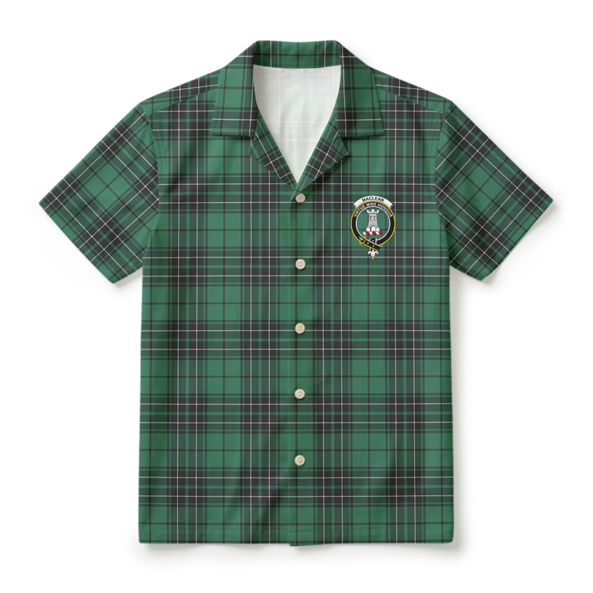 MacLean Hunting Ancient Tartan Crest Hawaiian Shirt