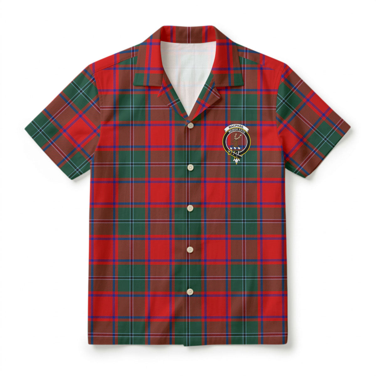 MacPhail Clan Tartan Crest Hawaiian Shirt
