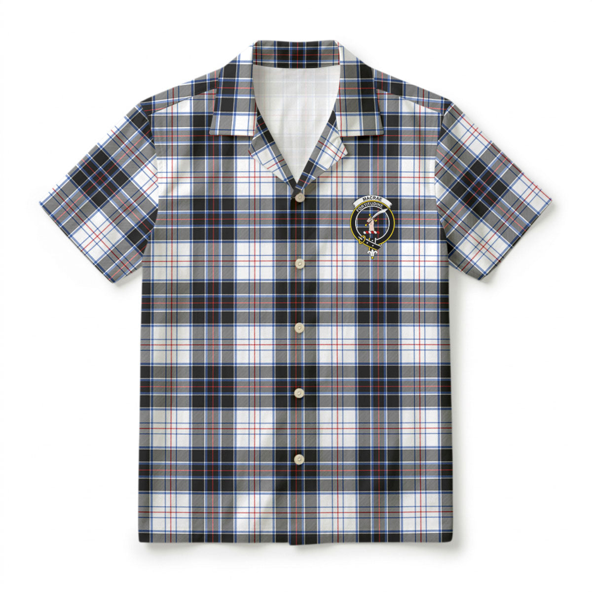 MacRae Dress Modern Tartan Crest Hawaiian Shirt