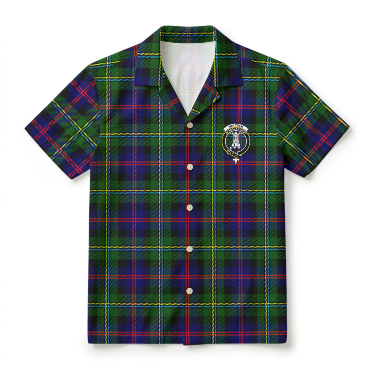 Malcolm (or MacCallum) Tartan Crest Hawaiian Shirt