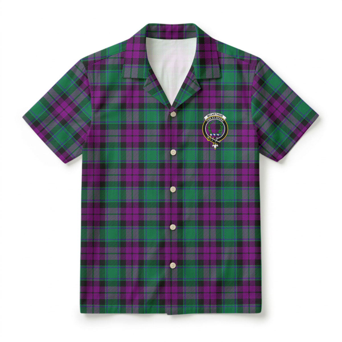 McArthur - Milton Tartan Crest Hawaiian Shirt