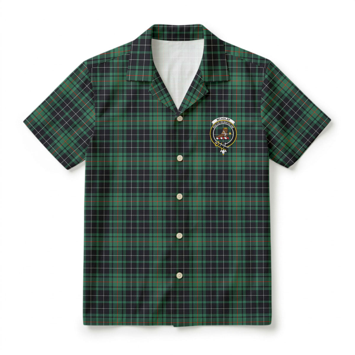 McAulay Hunting Ancient Tartan Crest Hawaiian Shirt