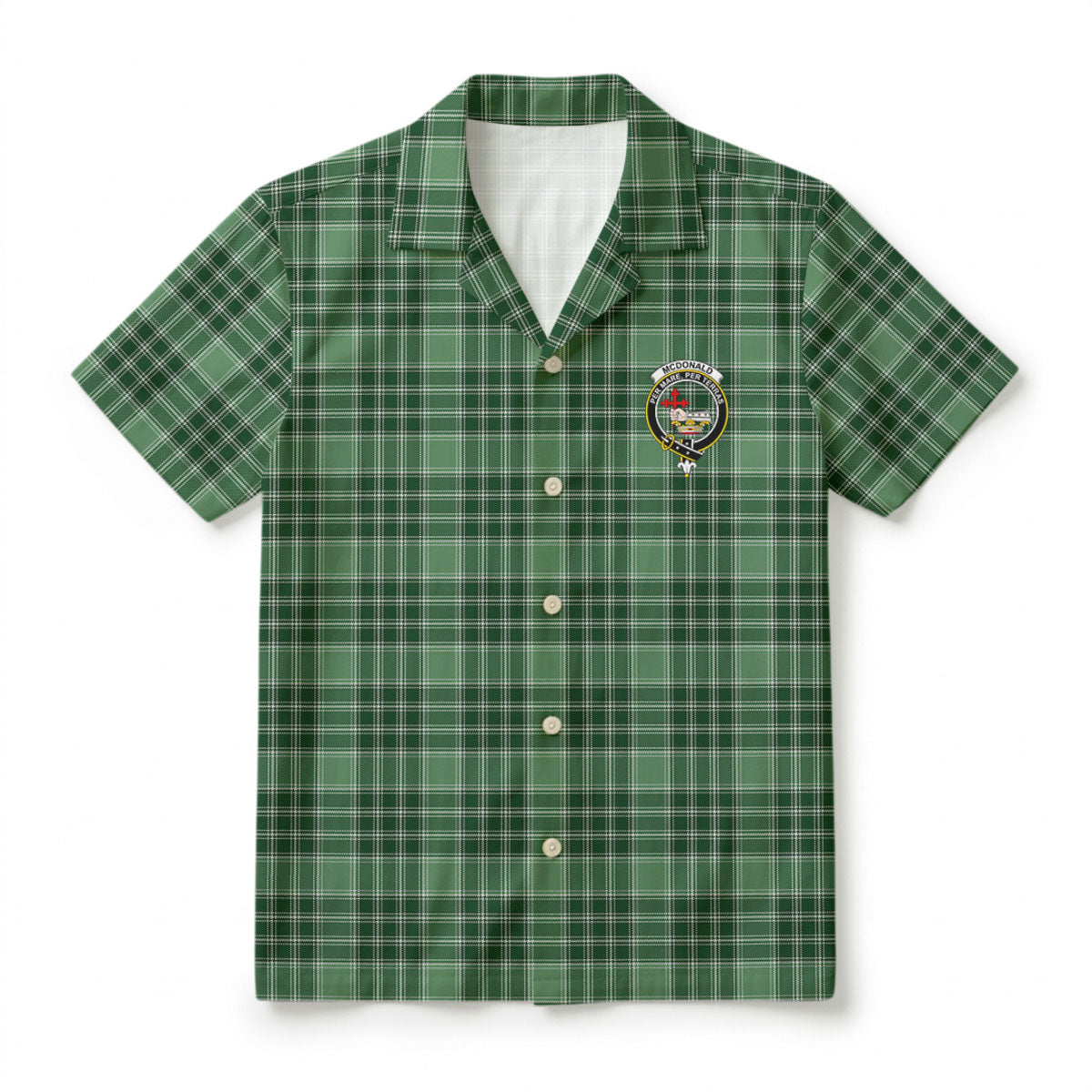 McDonald Lord of the Isles Hunting Tartan Crest Hawaiian Shirt