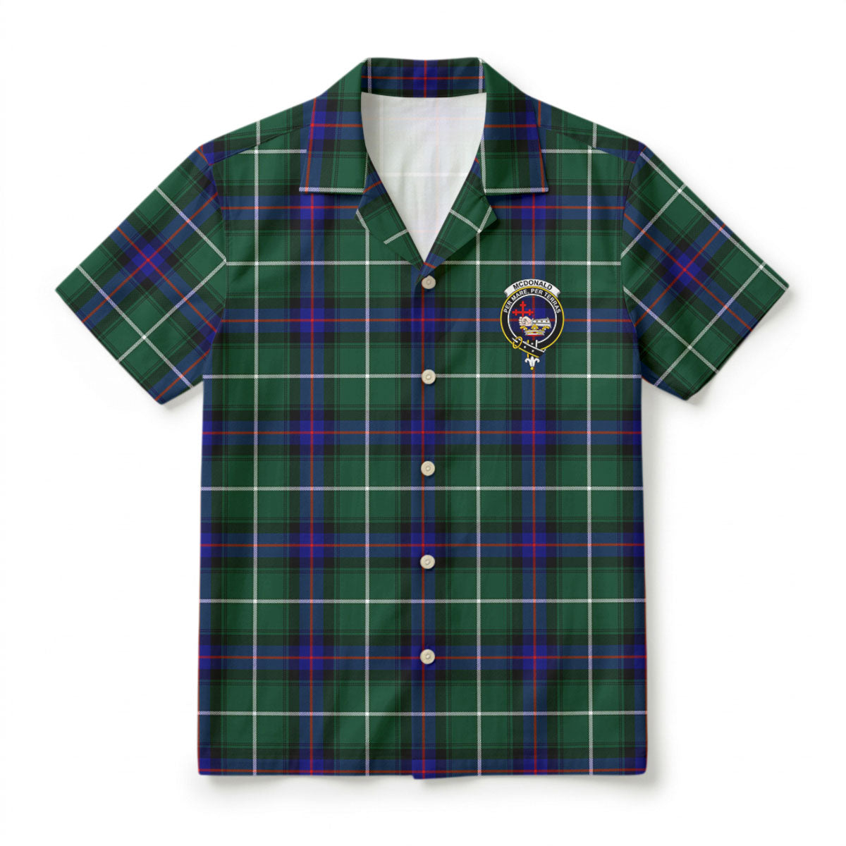McDonald of the Isles Hunting Modern Tartan Crest Hawaiian Shirt