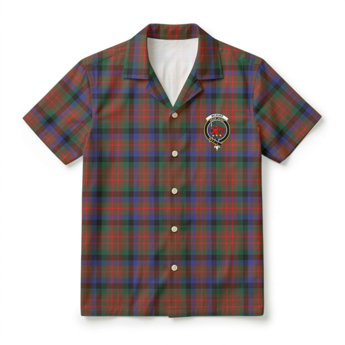 McDuff Hunting Modern Tartan Crest Hawaiian Shirt