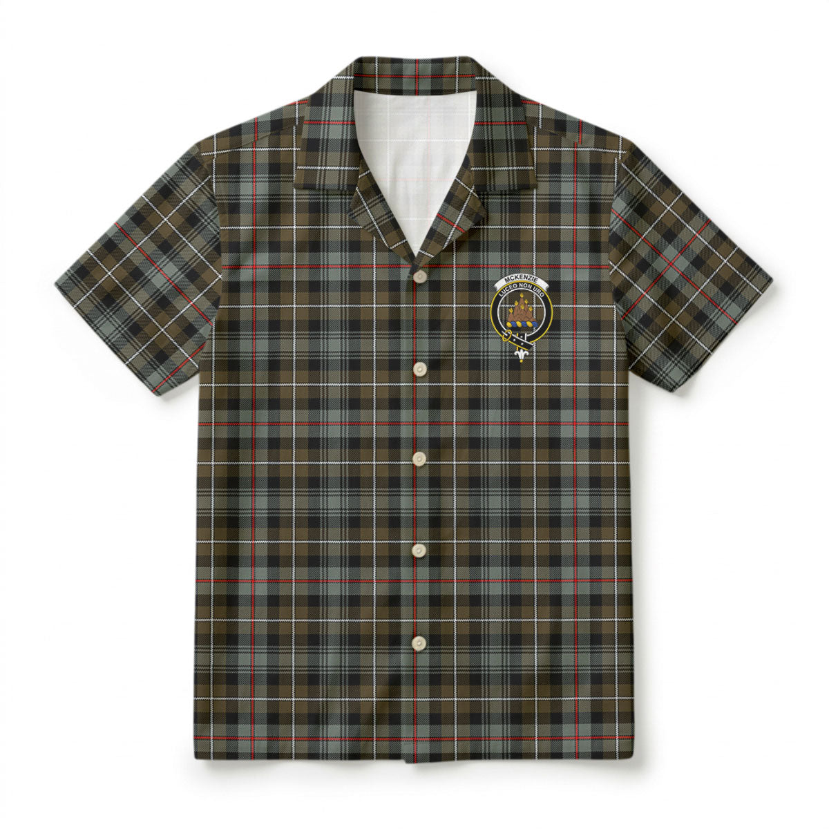 McKenzie Weathered Tartan Crest Hawaiian Shirt