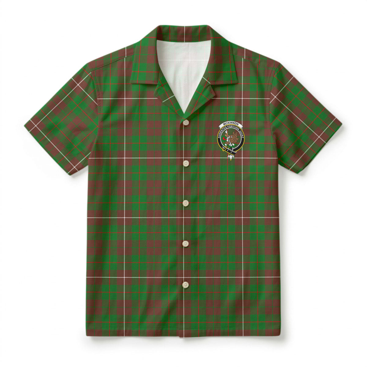 McKinnon Hunting Modern Tartan Crest Hawaiian Shirt