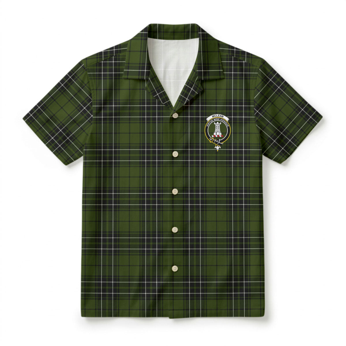 McLean Hunting Tartan Crest Hawaiian Shirt