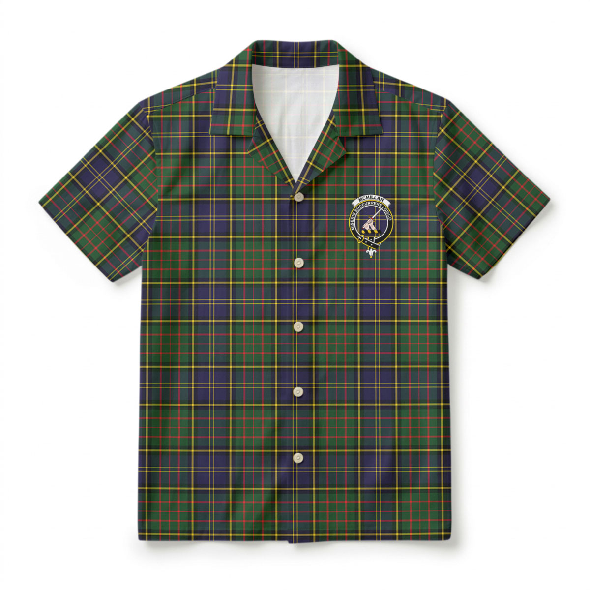 McMillan Hunting Modern Tartan Crest Hawaiian Shirt