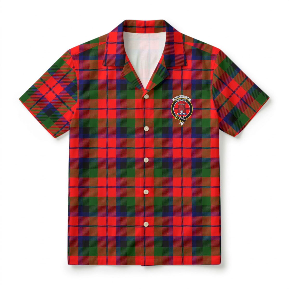 McNaughton Modern Tartan Crest Hawaiian Shirt