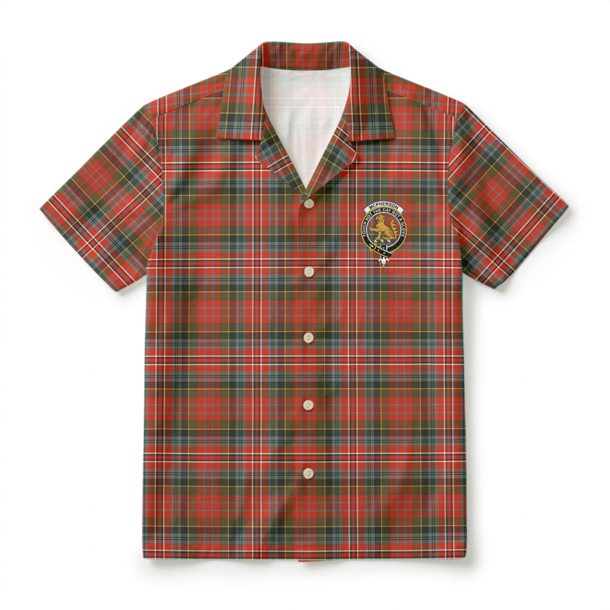 McPherson Weathered Tartan Crest Hawaiian Shirt