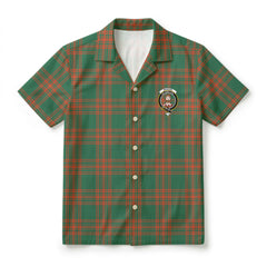 Menzies Green Ancient Tartan Crest Hawaiian Shirt