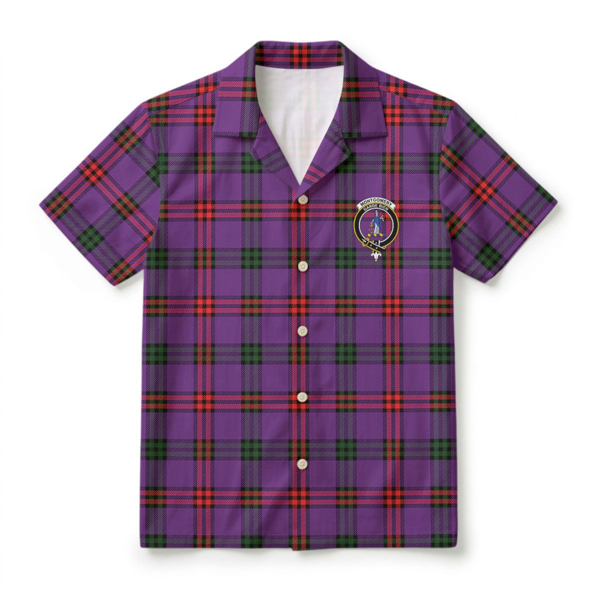 Montgomery Modern Tartan Crest Hawaiian Shirt
