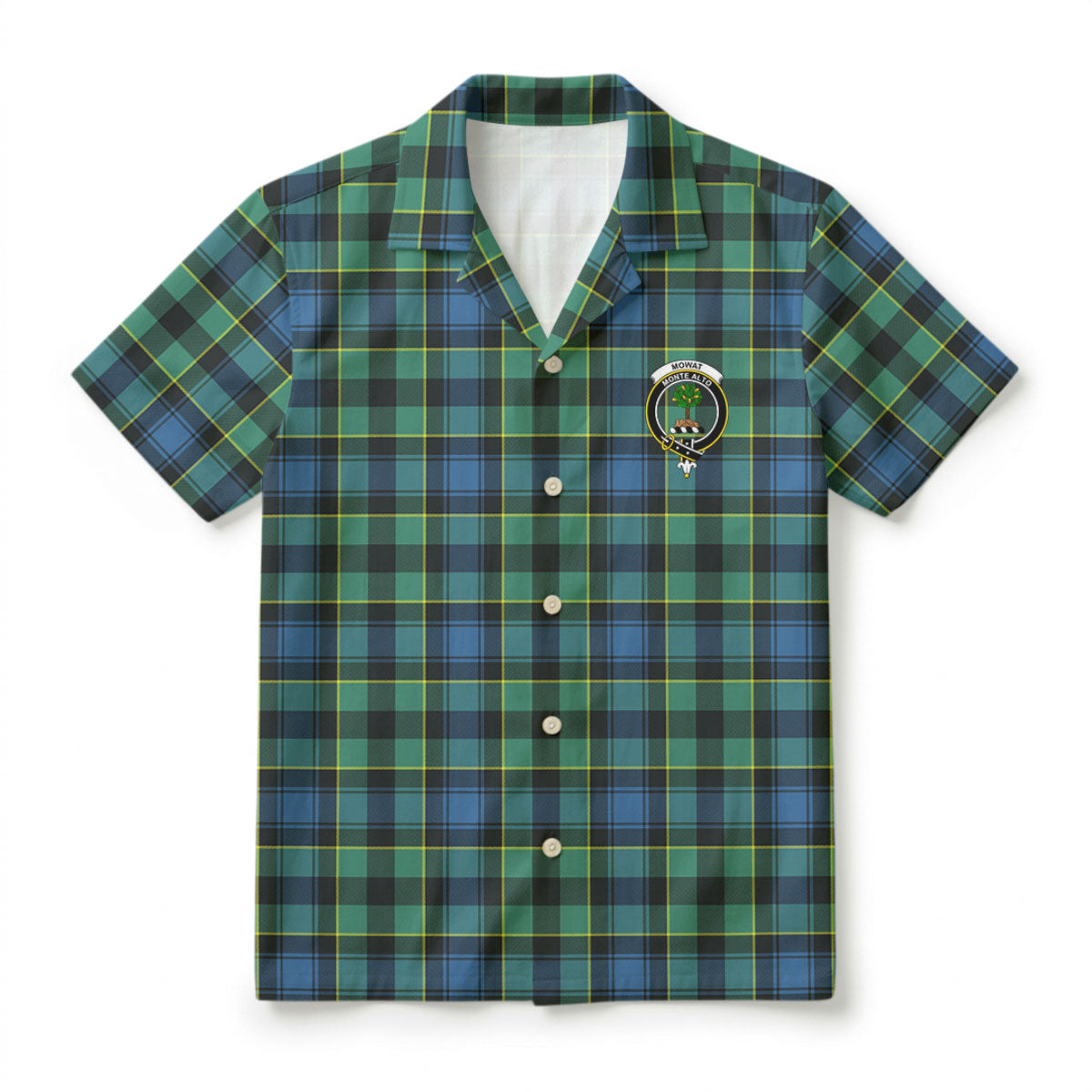 Mowat Ancient Tartan Crest Hawaiian Shirt