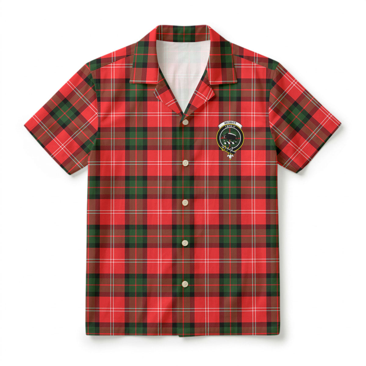 Nesbitt Modern Tartan Crest Hawaiian Shirt