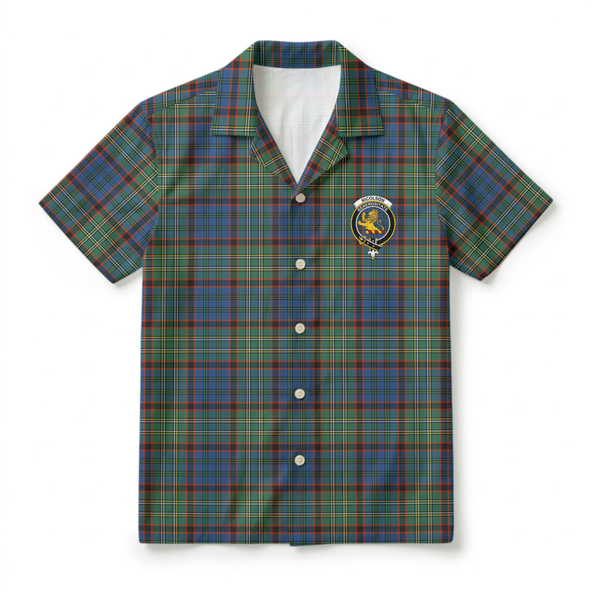 Nicolson Hunting Ancient Tartan Crest Hawaiian Shirt