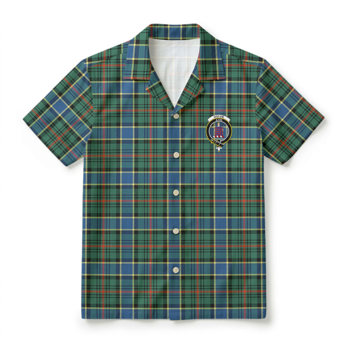 Ogilvie Hunting Ancient Tartan Crest Hawaiian Shirt