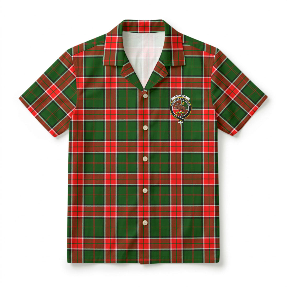 Pollock Tartan Crest Hawaiian Shirt