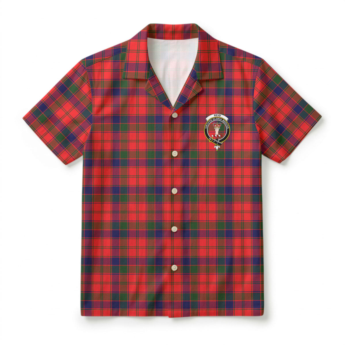 Reid Modern Tartan Crest Hawaiian Shirt