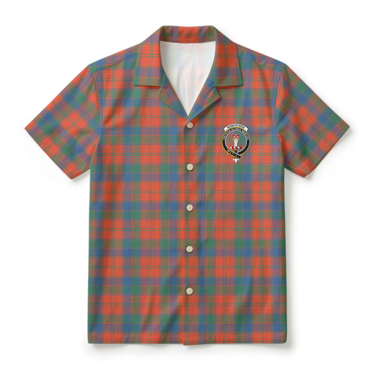 Robertson Ancient Tartan Crest Hawaiian Shirt