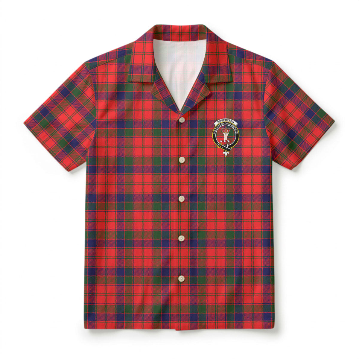 Robertson Modern Tartan Crest Hawaiian Shirt