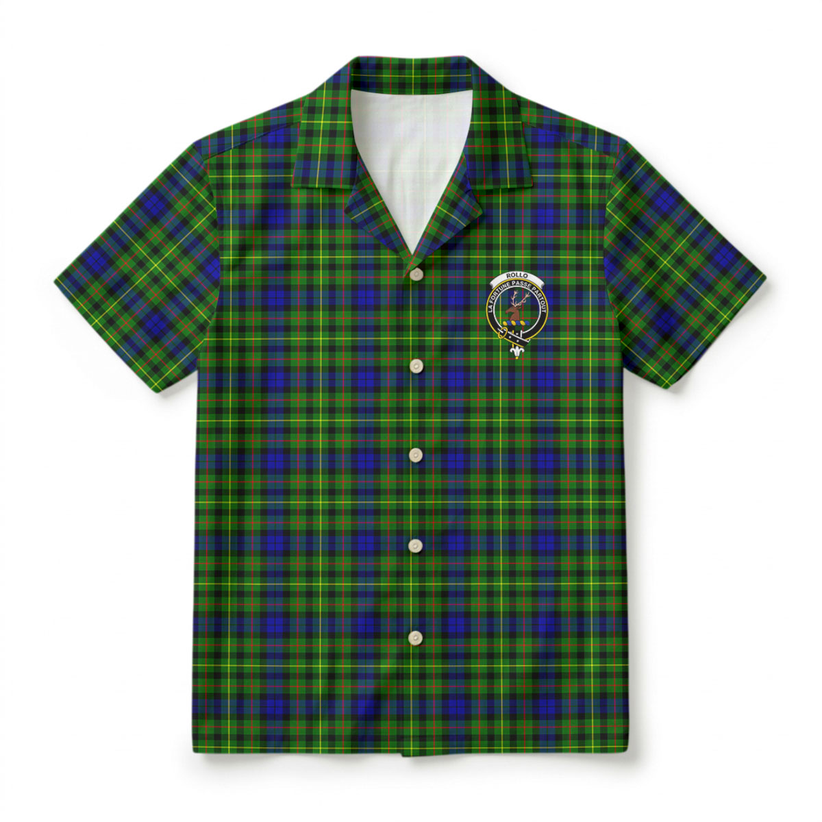 Rollo Modern Tartan Crest Hawaiian Shirt