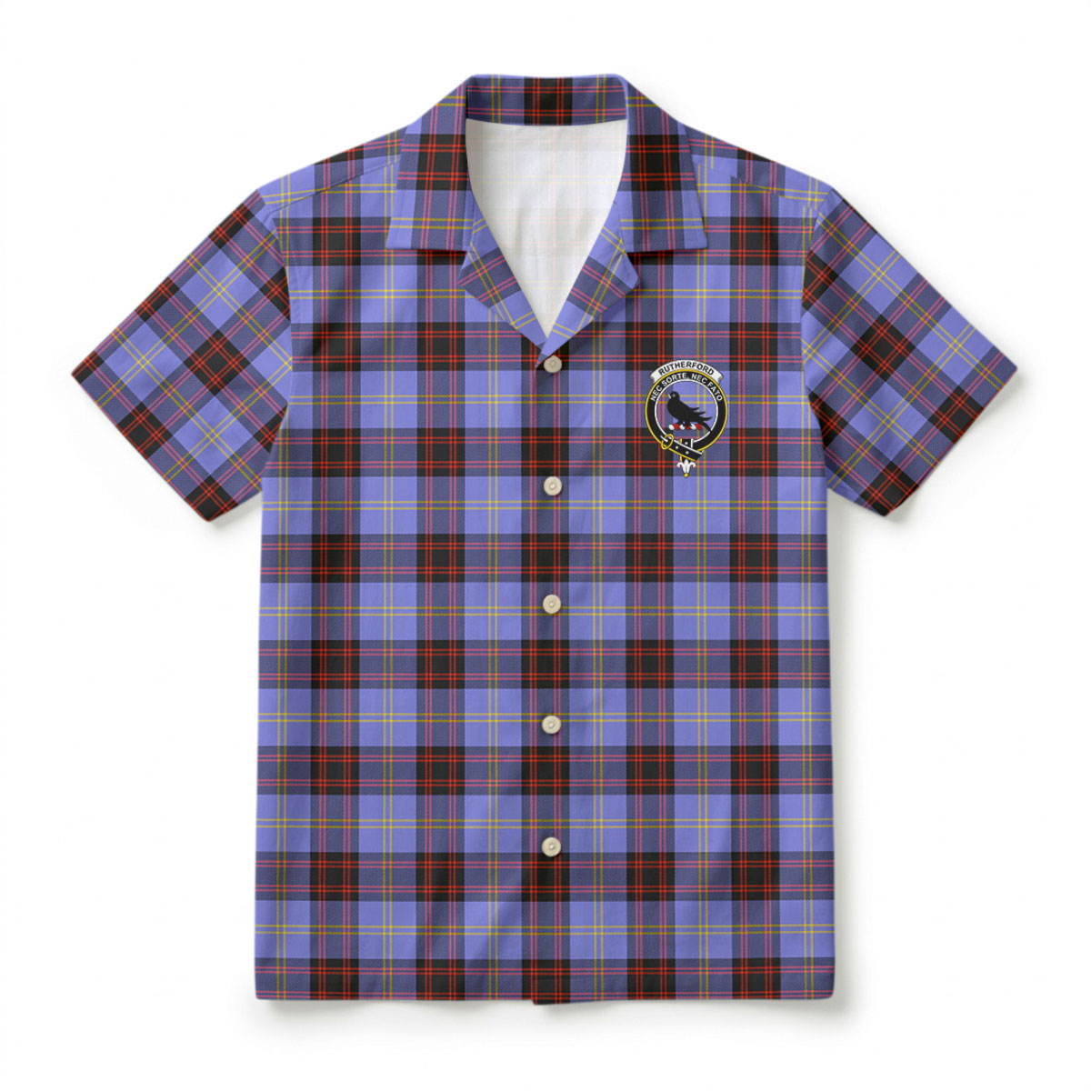 Rutherford Tartan Crest Hawaiian Shirt