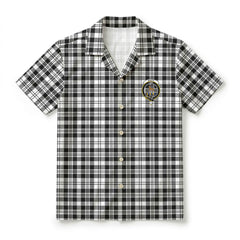 Scott Black & White Modern Tartan Crest Hawaiian Shirt