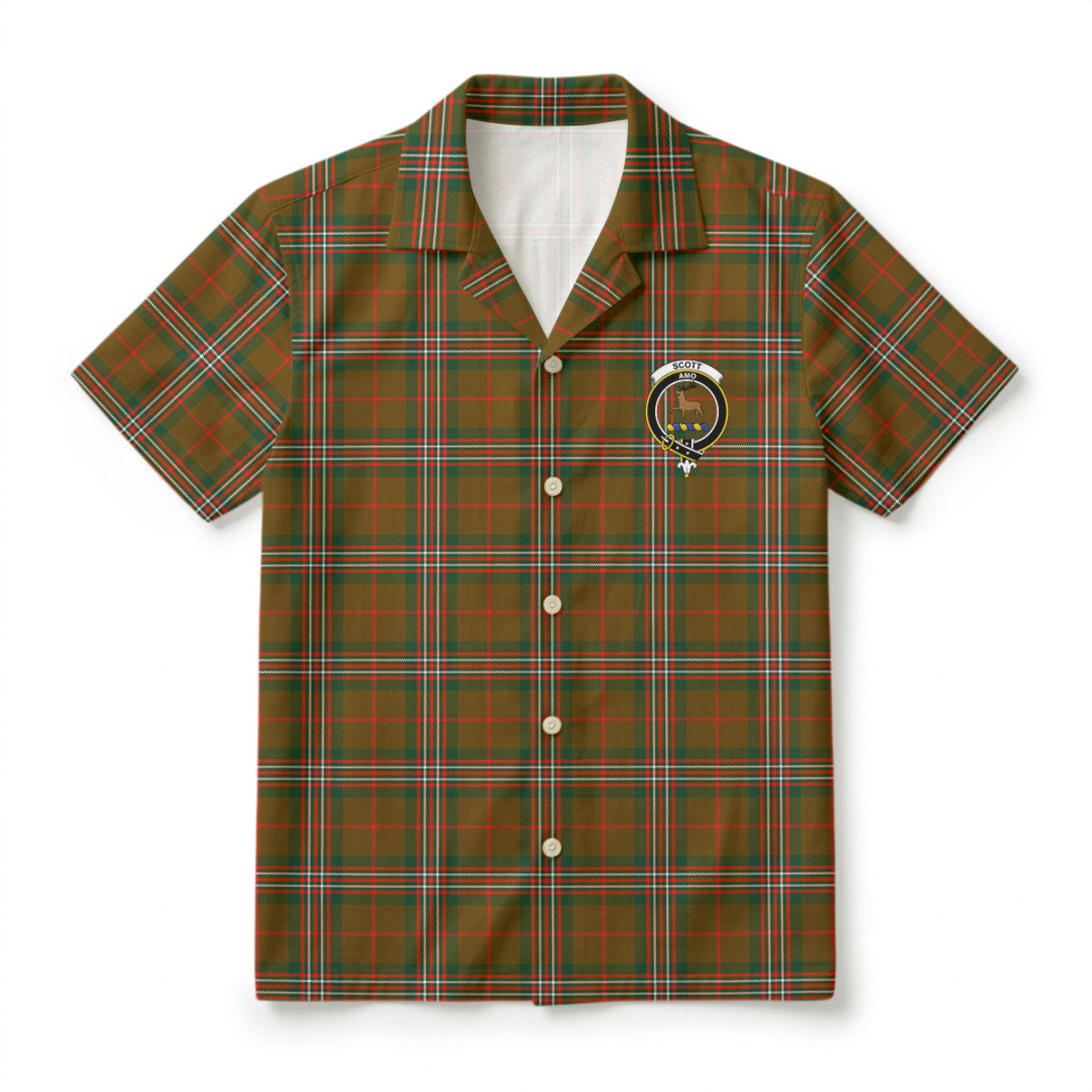 Scott Brown Modern Tartan Crest Hawaiian Shirt