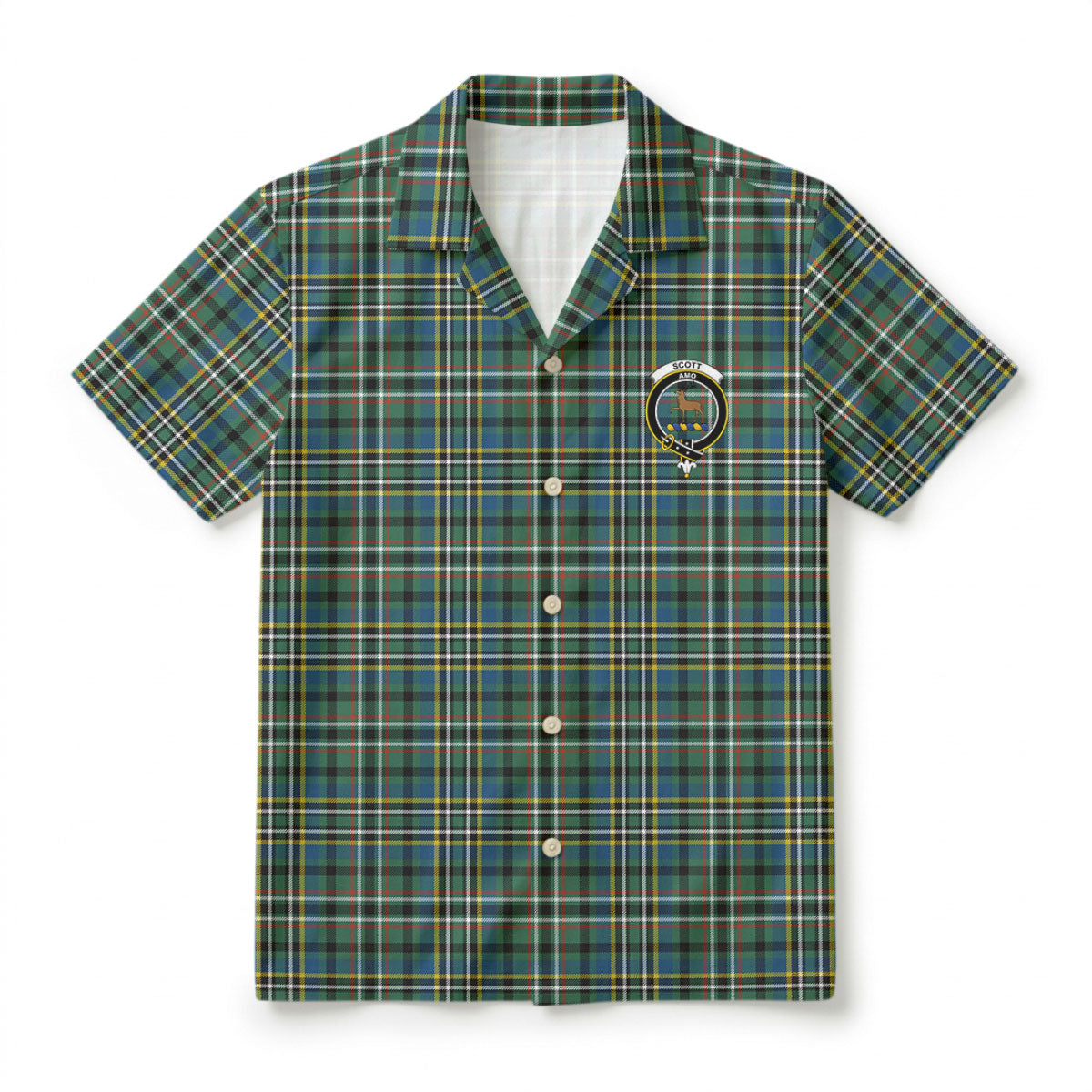 Scott Green Ancient Tartan Crest Hawaiian Shirt