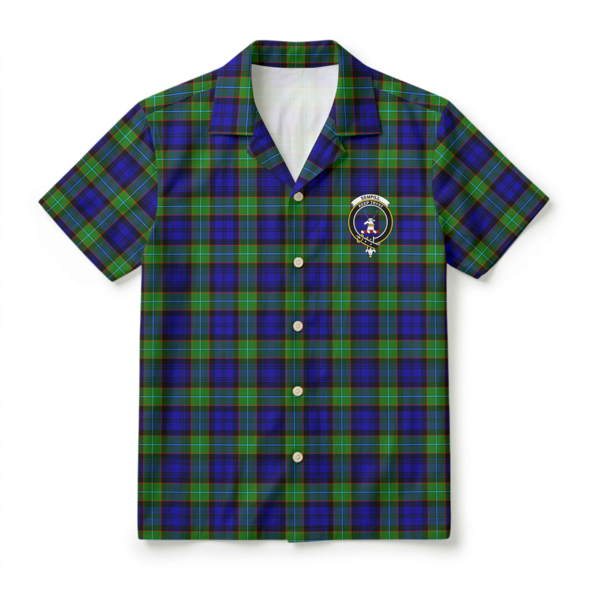 Sempill Modern Tartan Crest Hawaiian Shirt