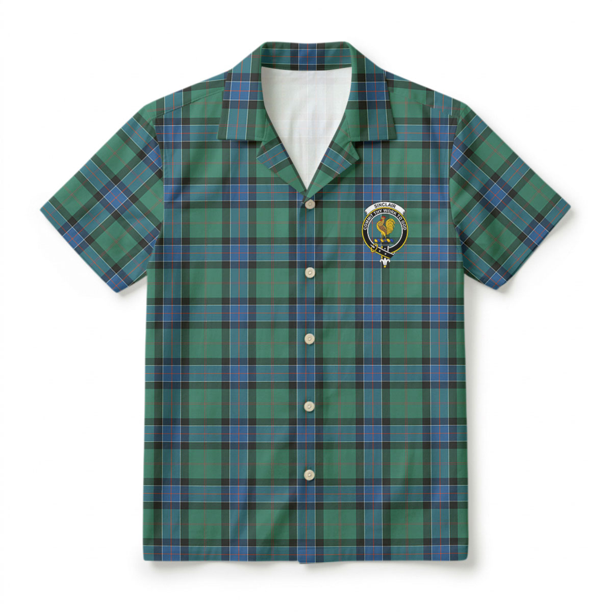 Sinclair Hunting Ancient Tartan Crest Hawaiian Shirt