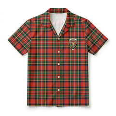 Stewart Royal Modern Tartan Crest Hawaiian Shirt