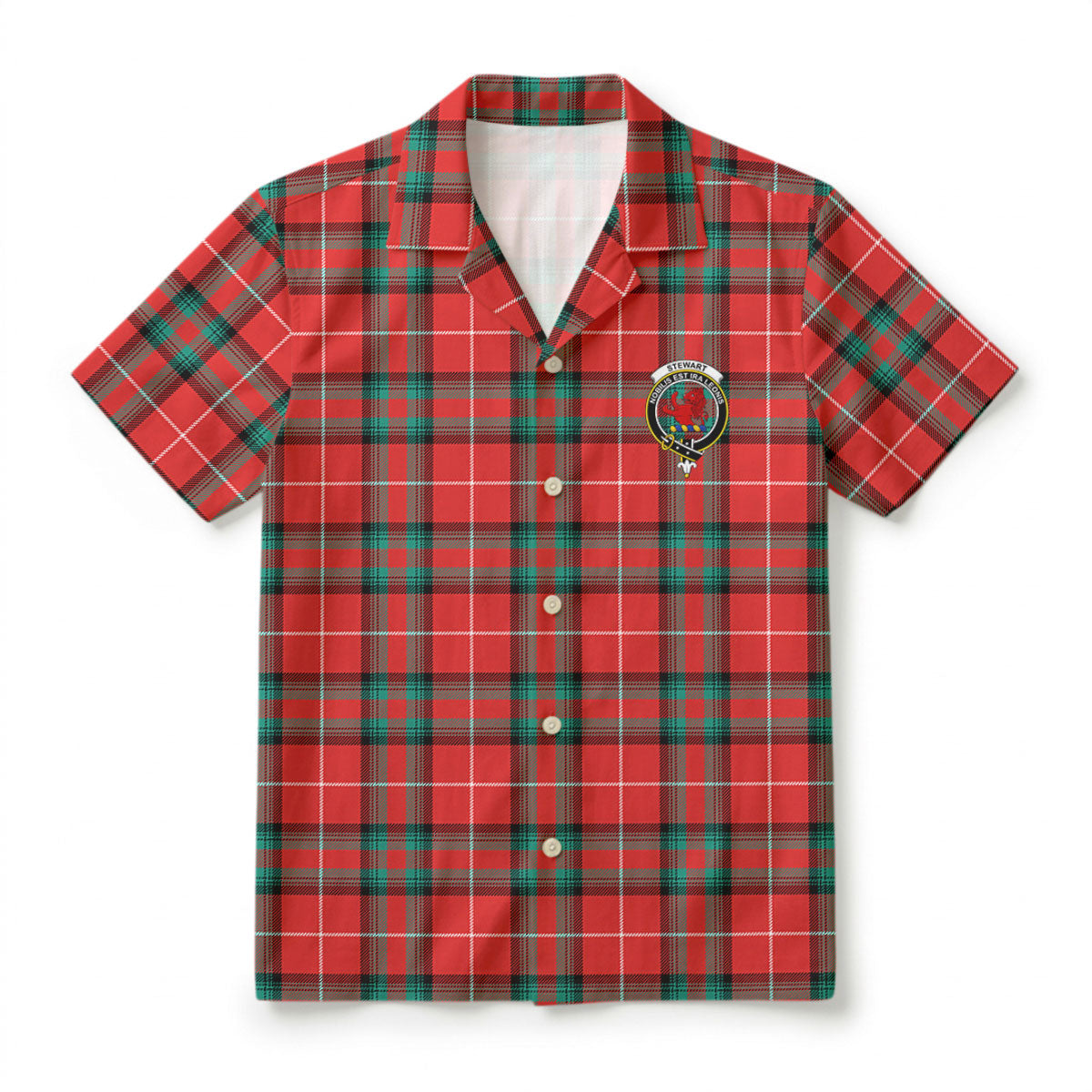 Stewart (Stuart) of Bute Tartan Crest Hawaiian Shirt