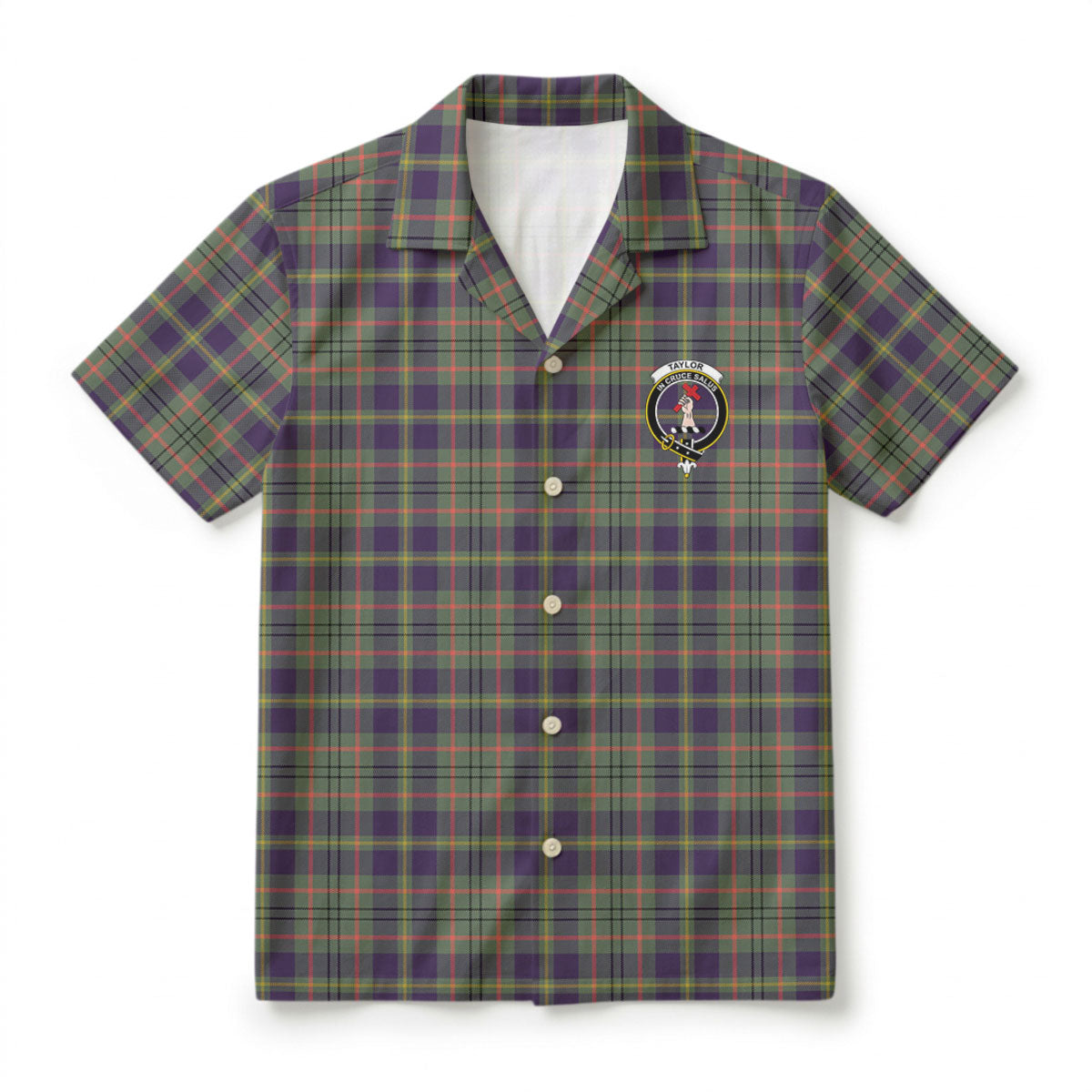 Taylor Weathered Tartan Crest Hawaiian Shirt