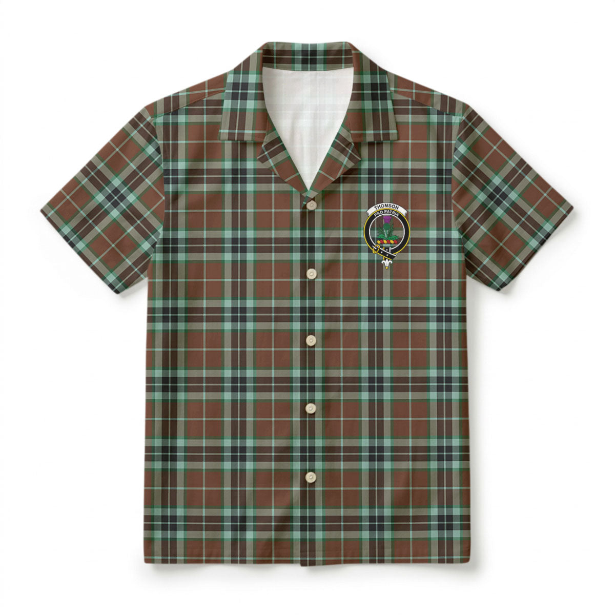 Thomson Hunting Modern Tartan Crest Hawaiian Shirt